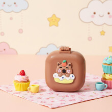 (Brown Cake) Foldable Guinea Pig Comb with Mirror - Travel & Hair Care
