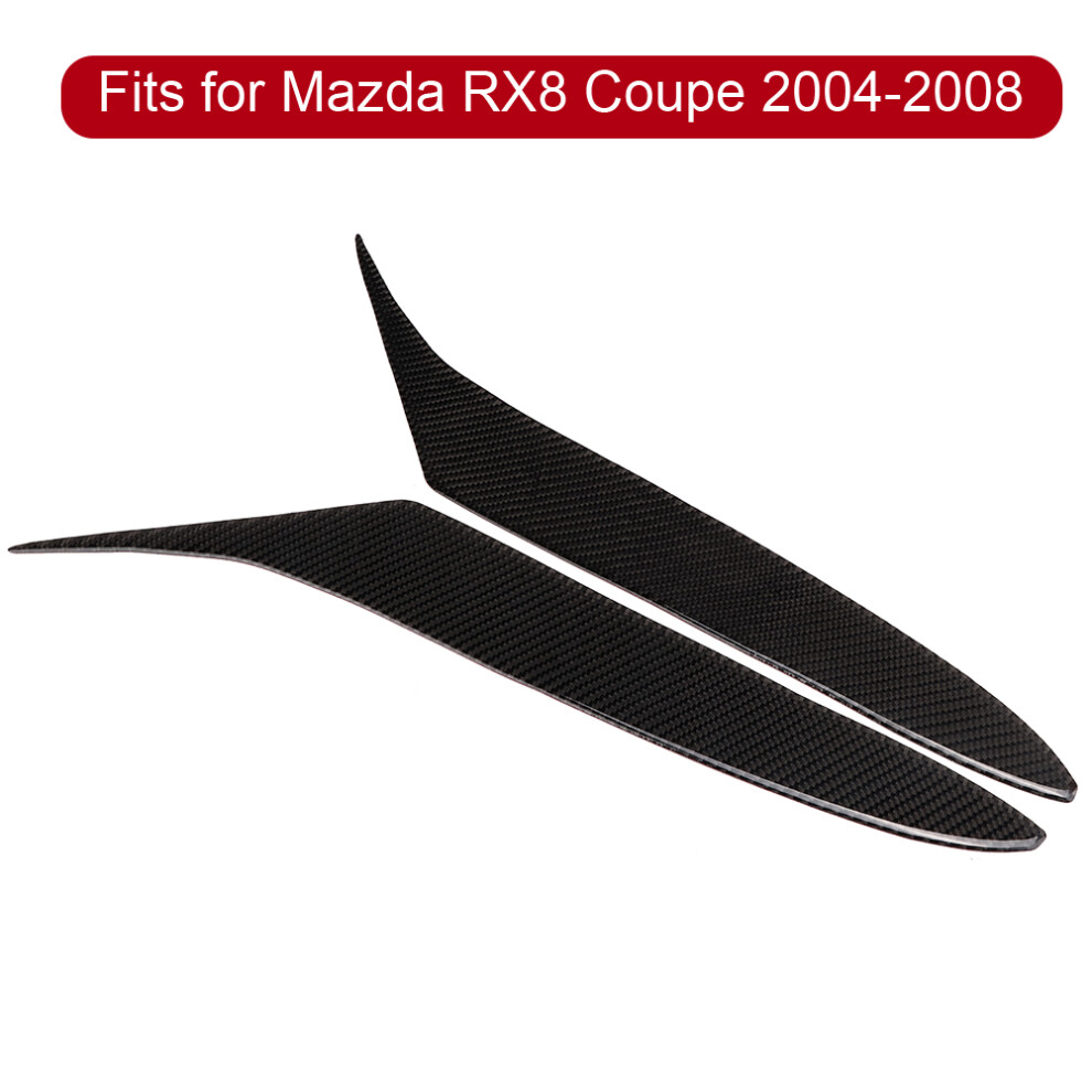 Carbon Fiber Eyebrow Headlight Eyelids For Mazda Rx8 2004-2008 Black 7681392263810