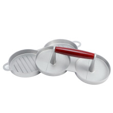 Non-Stick Aluminum Hamburger Press Mold with Wooden Handle, 28.5x12cm