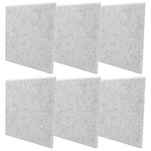 Silvery Gray 6Pcs Soundproof Acoustic Panels Fireproof Polyester Fiber
