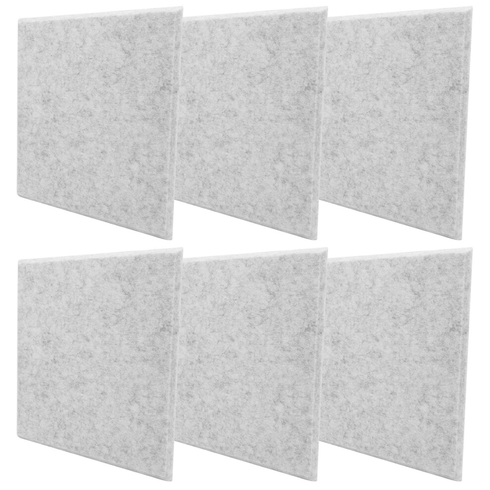Silvery Gray 6Pcs Soundproof Acoustic Panels Fireproof Polyester Fiber 7621392265438