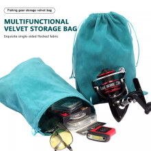 (Blue, Small (15X20cm)) Fishing Bag - Durable Soft Flocking for Pool Sea River