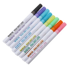 8Pcs Double Line Drawing Markers, 13.5cm Colorful Stationery Highlighters