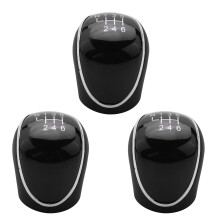 3X 6 Speed Car PU Leather Gear Shift Knob Shift Lever for Mondeo IV S-MAX C-MAX Transit Focus MK3 MK4