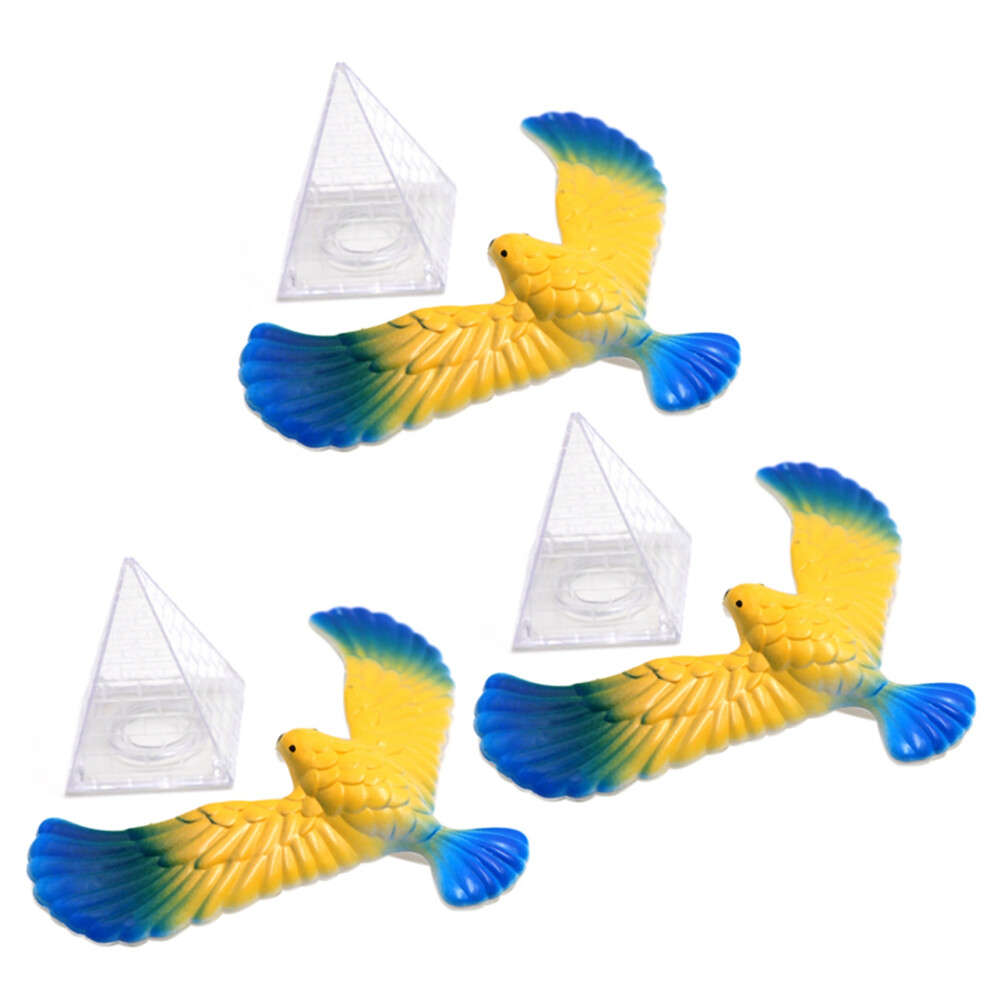 3X Magic Balancing Bird Science Desk Toy Balancing Novelty Fun With Pyramid Stand,Random Color 4713048889723