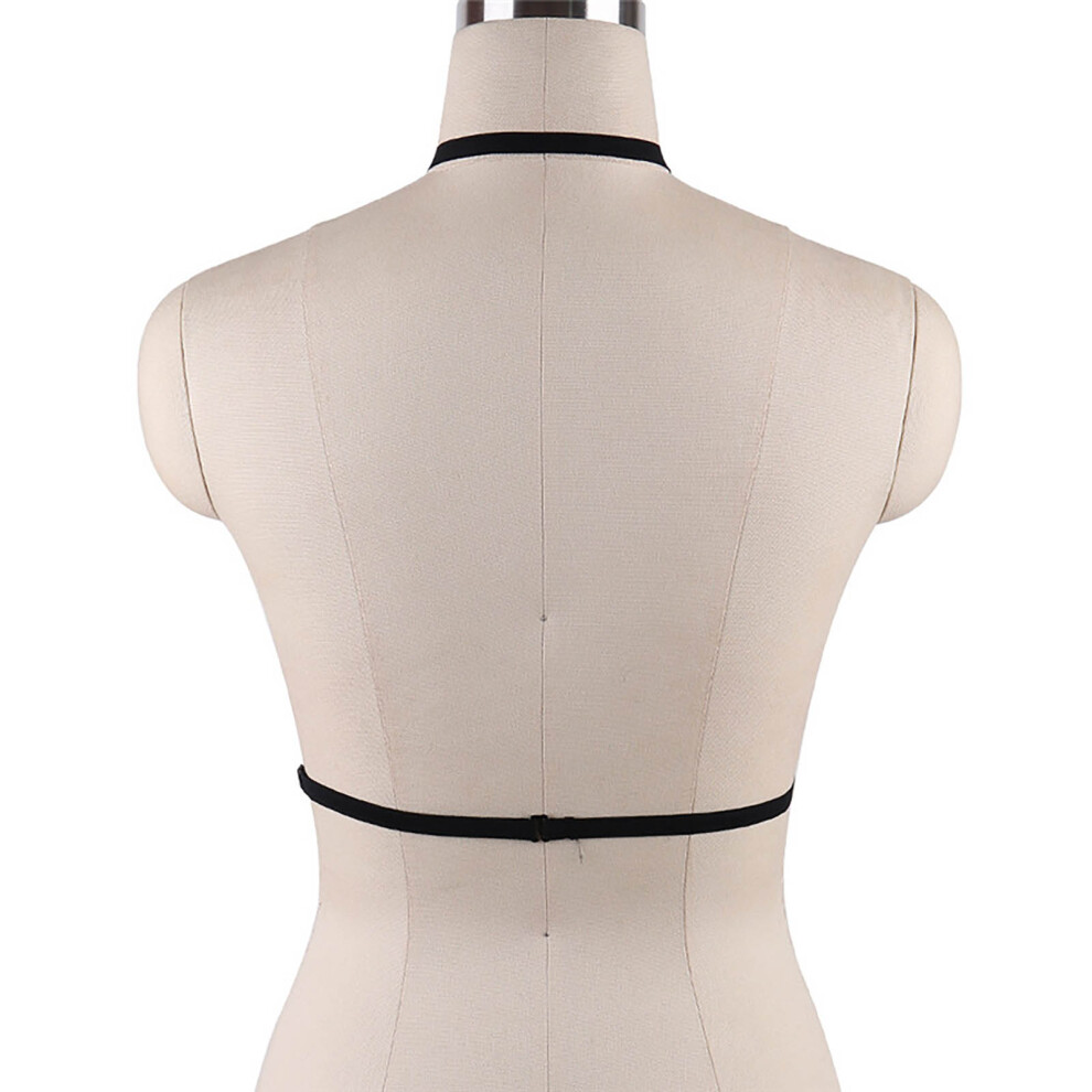 Hue-Grain Sexy Black Body Harness Bra Bondage Lingerie Adjustable