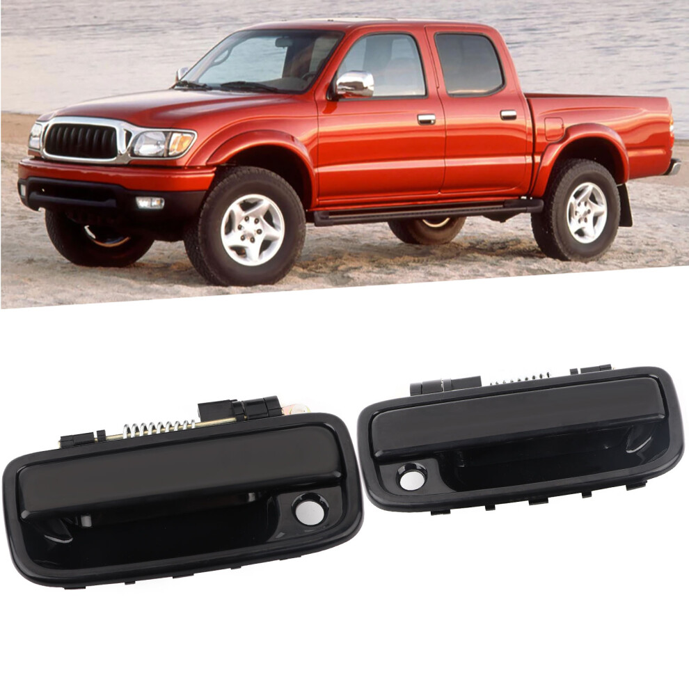 2X Exterior Door Handle Tacoma 95-04 Black 7293282022331