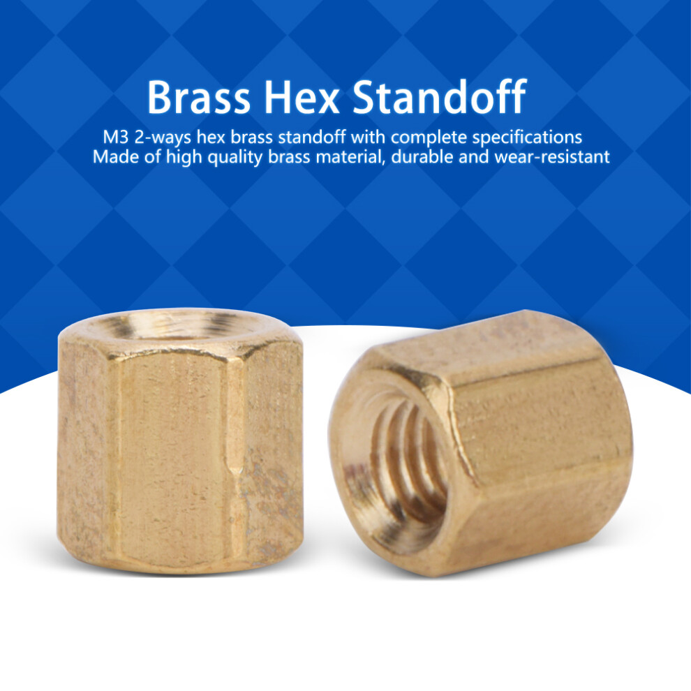 Brass M3 Standoff Assortment Kit With Hex Nuts Â 2-Ways, Multiple Sizes 8721392566074