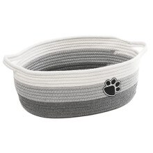 Woven Cotton Rope Basket with Handle, Cute Cotton Basket, Gift Decoration Basket, Dog Pet Toy Storage Basket