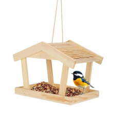 Outdoor Bird Feeder House Feeding Station Pet Supplies Rustic Feeders Outdoors for Yard Patio Porch Pathway