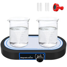 Agitateur Magnétique à Double Position, 2 Plaques D'Agitation de 500 Ml, 50-1500 Tr/Min, Contrôle Synchrone, pour Laboratoire, Prise US B