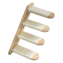 Scaffale da Arrampicata per Gatti da Parete, Reversibile, con Quattro Gradini, Ecologico, In Corda di Sisal, Albero per Gatti, Gradini da Parete per