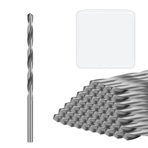 50 PCS 1/8 Inch Drywall Bit,Spiral Saw Tip Cutting Bits Tools with Box, Guide Point Cutting Bits for Use with Spiral Saw