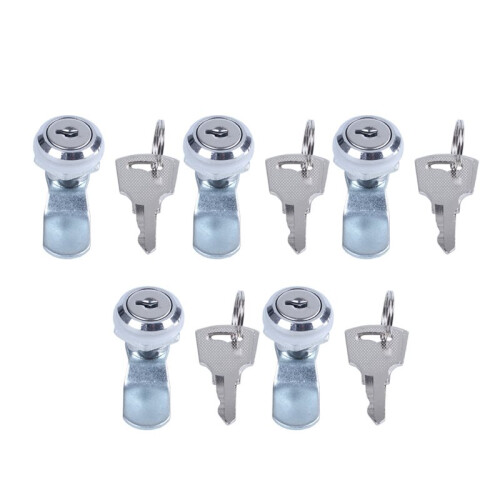 5X Useful Cam Locks for Lockers,Cabinet Mailbox,Drawers, Cupboards + Keys
