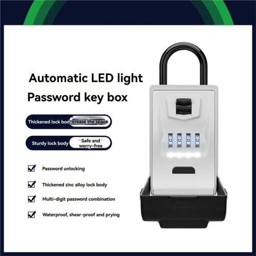 Security Hook Lock Boxes for House Key, Waterproof Outdoor Key Hider for House Key Storage, Resettable Code Key Box 2