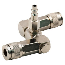 3X Connettore per Tubo 'Aria Splitter per Tubo 'Aria A 2 Vie Accessori per Compressori D'Aria da 1/4 Pollice Raccordi Girevoli A 360 Gradi