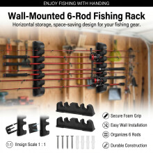 Fishing Rod Wall Rack - Durable Aluminum Alloy