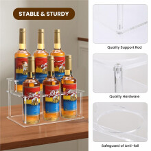Acryl-Kaffeesirupregal (für 6 Flaschen), Sirupflaschenhalter für die Kaffeebar, Weinregal für die Küche