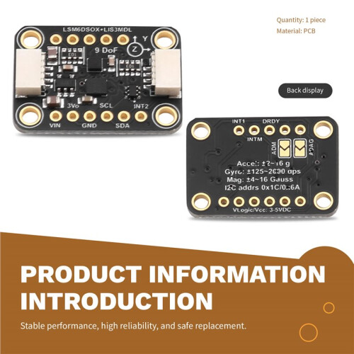 4517 Electronic Module for Adafruit LSM6DSOX + LIS3MDL - Precision 9 DoF IMU Module 1