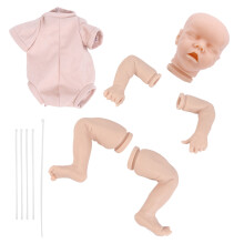 18inch Reborn Baby Doll Kit Silicone Cloth Body DIY Lifelike Newborn
