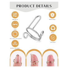 20PCS Nail Rings, Adjustable Nail Rings Reusable Detachable Women Gift Set with Adhesive Nail Tabs Silver