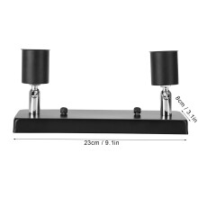 E27 Lamp Socket in Black with Rectangular Base for Ceiling Wall DIY Decor