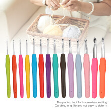 14-Piece TPR Crochet Hooks Set with Tape Measure & Needles, 2-11mm
