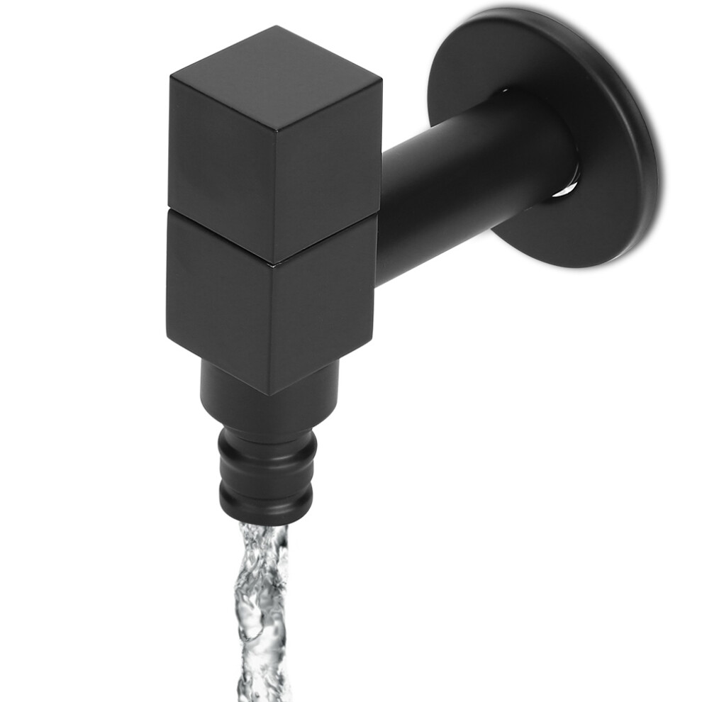 G1/2 Black Copper Wall-Mounted Faucet For Bathroom & Washing Machine 8091392274713