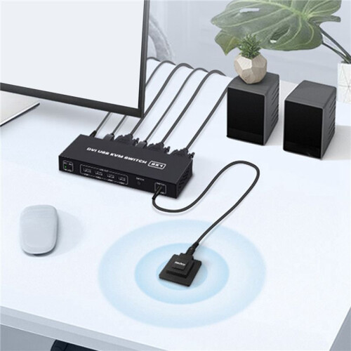 2X DVI KVM  2-in-1 4K Two Computers Shared USB Keyboard Mouse Print Monitor Multi-Function Switching Screen 2