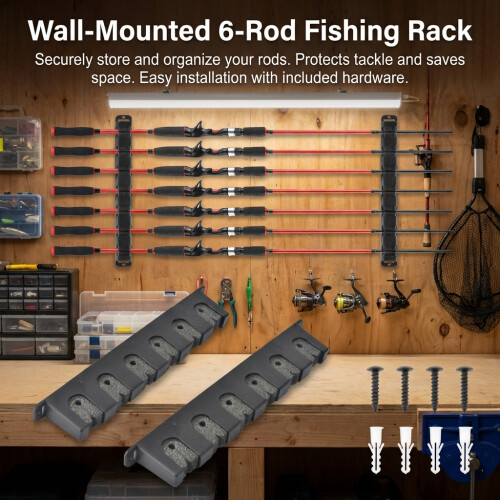 Fishing Rod Wall Rack - Durable Aluminum Alloy 1