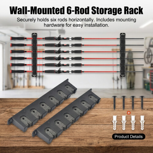 Fishing Rod Wall Rack - Durable Aluminum Alloy 2