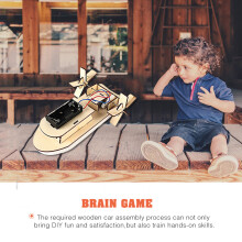 Wooden Boat Building Kit for Kids, 19x11.5x6cm Educational Toy