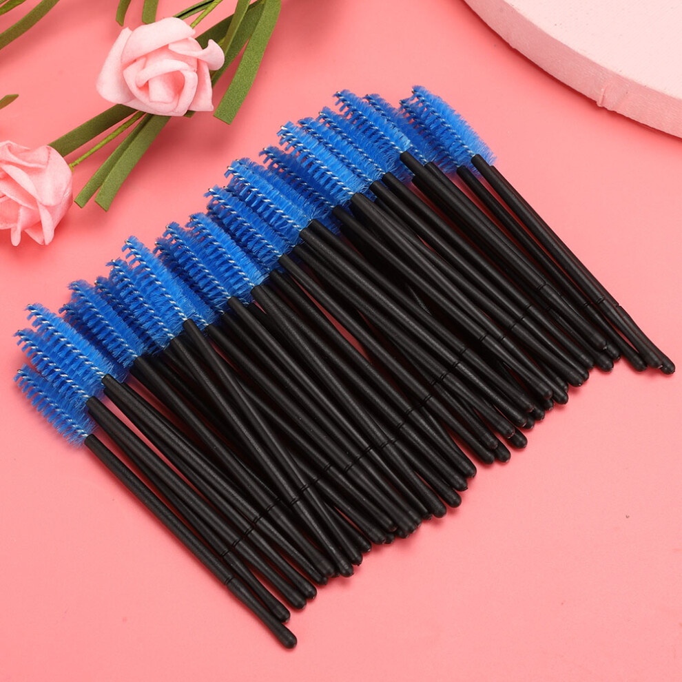 Blue Disposable Eyelash & Mascara Wands 100Pcs Makeup Applicator Set