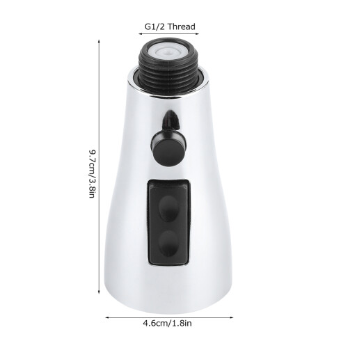G1/2 Pull Out Faucet Sprayer Head with 3 Functions, ABS, 9.7x4.6cm 2