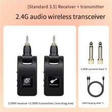 2X Système Sans Fil pour Guitare, Émetteur Audio, Récepteur, Système Sans Fil Rechargeable par USB pour Guitare Électrique Basse
