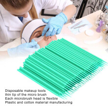 200pcs Grafted Eyelash Swab Cotton Swab Stick Micro Applicators Green