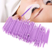 200pcs Grafted Eyelash Micro Applicator Sticks, Cotton Swabs, Purple