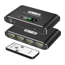 3 in 1 Out -Compatible  , 4K@30Hz Splitter Selector with Remote Control, Perfect for PS4/PS5  Chromecast