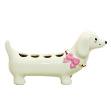 Soporte de Cerámica para Cepillos de Dientes con Forma de Perro Salchicha, Estante de Almacenamiento para Lavabo de Baño, Base para Cepillos de