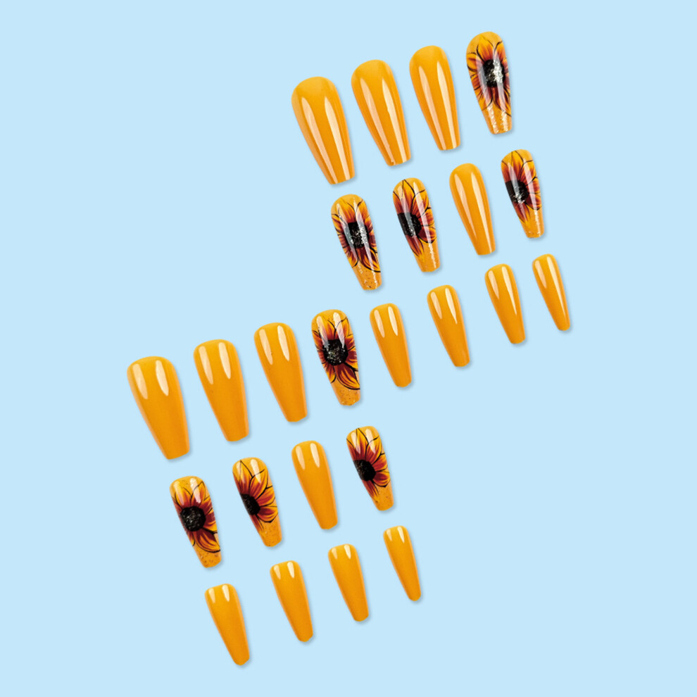 Phui-Pet-Supplies Chrysanthemum Orange False Nails - Reusable