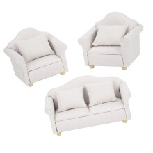 2er-Sofa + 2 Sessel 1:12 Kissen