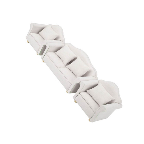 1:12 Mini Sofa 3-tlg mit Kissen