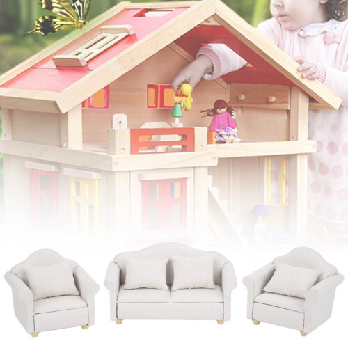 Puppenhaus Sitzgruppe 1:12 Plaid