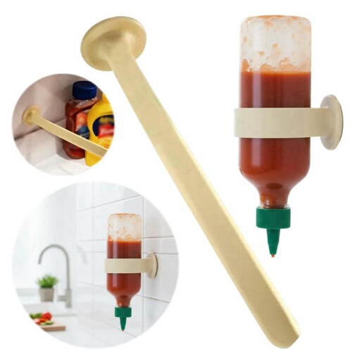 Wall Mounted Upside Down Sauce Bottle Stand - Eco-Friendly, No Drop Design 2