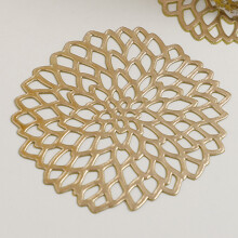(Golden tennis flower coaster) Non-Slip Round Coasters for Kitchen & Hot Dishes