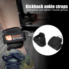 Fitness Ankle Strap D Ring Anchor for Cable Machine - Black, 37.5 x 8.5cm