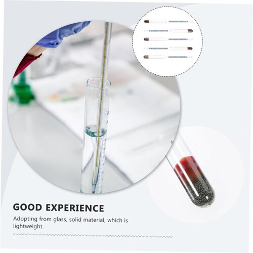 5pcs Glass Alcoholometer Wine Hydrometer Accurate Alcohol for Wine Making Kit Beginner Transparent Measurement Tool 0-96 2
