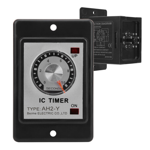 10S Electronic Time Relay AH2-Y, AC220V 3A/DC30V 5A, Plastic
