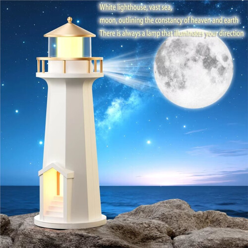 Lighthouse Moon Lamp Projector Light Wireless Charging  Speaker NightLight Projection Ambient Lamp for Beedroom 2