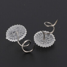 100PCS Stainless Steel Transparent ABS Spiral Twisted Sofa Anti-Skid Pins